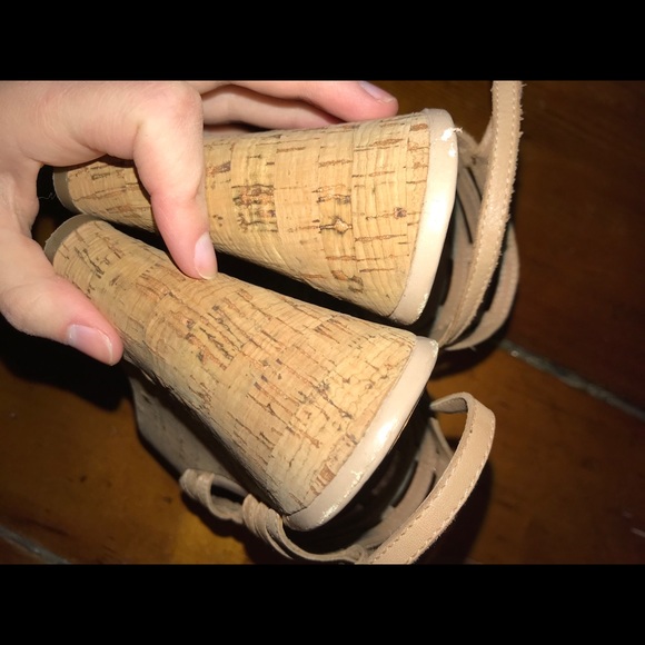 Franco Sarto Strappy Cork Wedges - Picture 6 of 7